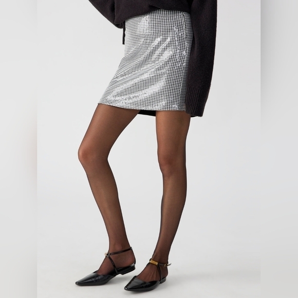 Shiny Nights Mini Skirt Micro Houndstooth - Picture 5 of 15